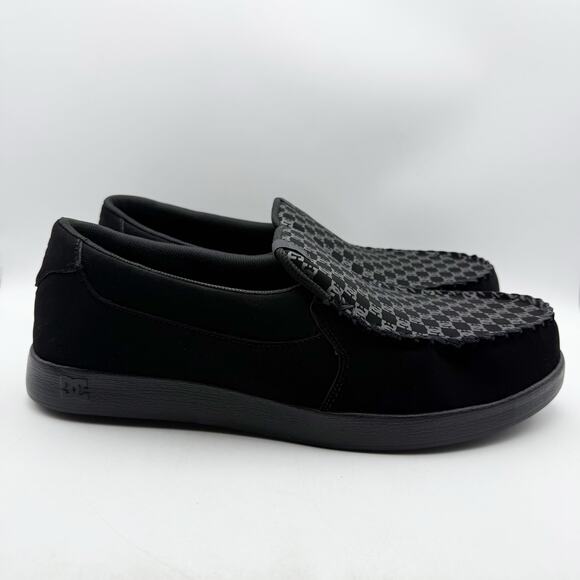 DC Mens Villain 2 Slip On Sneakers US 18 EU 55 Black Leather NIB - Picture 3 of 12